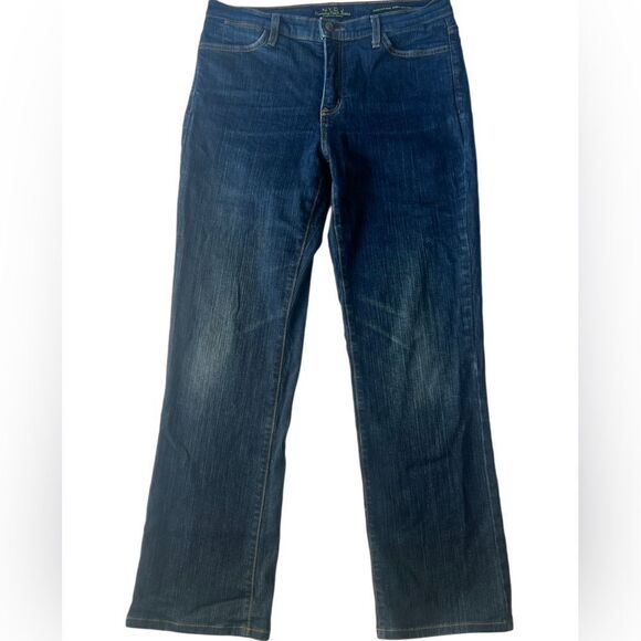Not Your Daughter’s Jeans NYDJ Women's Straight Leg Tummy Tuck Indigo Jeans 12P - Picture 2 of 8